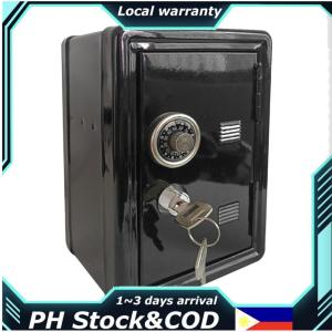【Warranty 1 Year】Safety Box Strongbox Mini Lockable Money Cash Jewelry Storage Box Steel Safe