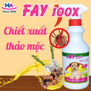 Xịt ve rận bọ chét FAY 100X - Chiết xuất thảo mộc an toàn