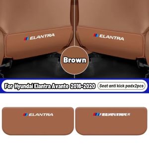 Chất Lượng Cao 2Pcs ghế xe hơi Trở Lại chống đá Mat Pad Da ghế xe hơi bọc bảo vệ lưng Xe Dành phụ kiện nội thất Cho Hyundai Elantra Avante 2016 2017 2018 2019 2020