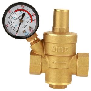 1 Set Pressure Reducing Valve Kuningan 1/2 3/4 1 Inch Dengan Pressure Gauge