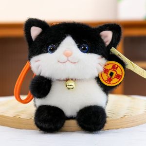W3DD Soft Plush Cat Plush Keychain Bell Collar Plush Fabric Plush Cat Pendant  Cute Cat Cat Plush Charm Backpack Decoration