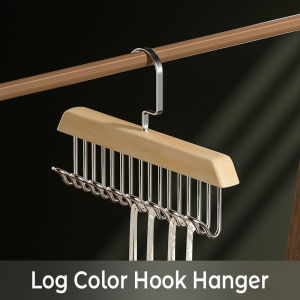 Multifunctional Durable Wood Hook Hanger Clothes in Retro Wood and Light Wood Color