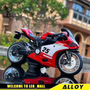 LEO 1:12 Ducati รถโมเดลอัลลอยสำหรับมอเตอร์ไซค์ของเล่นสำหรับเด็กผู้ชายของเล่นสำหรับรถเด็ก
