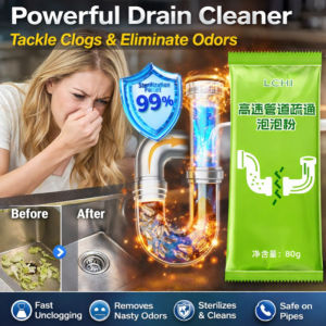 Powerful Drain Cleaner Fast Pipe Unclogger Oxygen Activated Grease Remover Toilet Unclogger Kitchen Sink Drain Opener Bubble Powder