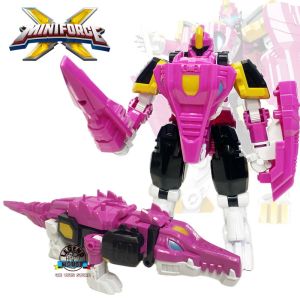 Miniforce Agent X Super Dino Power Pink Croker Lucy Crocodile Robot Dinosaur Mini Force King Of Beast King Power Series Toys Set