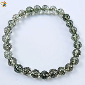Collection Grade Natural Green Tourmaline Rutile Bracelet