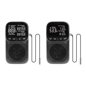 Heating Cooling Thermostat With Timer Switches Digital Temperature Controllers Socket Plugs in Thermostat Outlet