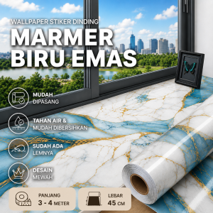 Wallpaper Dinding Marmer 8m s/d 9m x 45cm