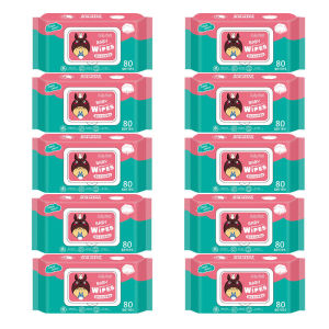 10 Packs=800 PCS HOT Sale New Wet Wipes For Baby Wet Tissue Baby Antibacterial Non Alcohol Free Wet Wipes Natural Organic Tissue Basah Murah Baby Wet Tissue For Adult Wet Wipes For Cleaning Baby Wet Wipes For Face Hand Body Fragrance