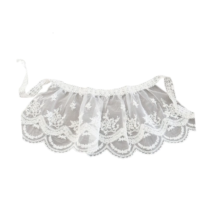 Lace Accent Baby Apron Soft & Comfortable Flower Printed Design Skirt Trim for Easy Dressing and Cleaning Age 0-2Y