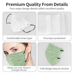5D Face Mask Protection Against Volcanic Dust Kn95 Facemask 50pcs Original Fashion Washable White Facemask