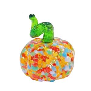 Transparent Glass Halloween Pumpkin Sculpture Handmade Decorative Piece For Shelf Centerpieces Display Ornament