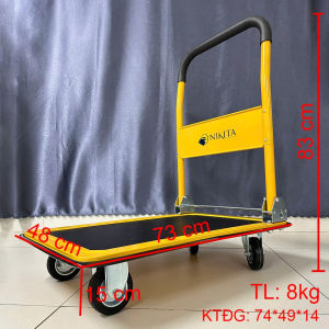 XE ĐẨY HÀNG SÀN THÉP – BÁNH CAO SU – CHỊU TẢI LỚN