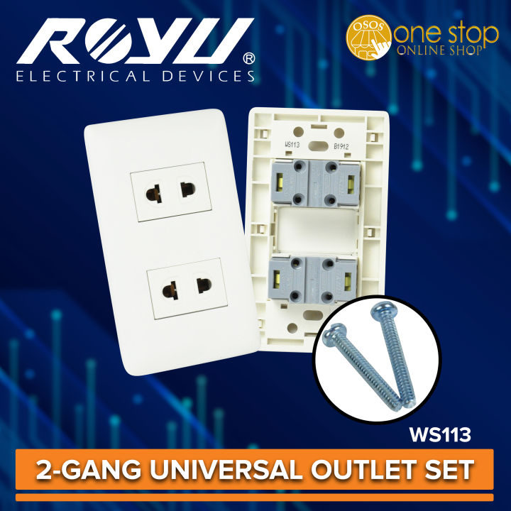 Royu Original Super Wide Series 2-Gang Universal Outlet Set (15A / 250V ...