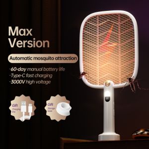 (COD) Raket Membunuh Nyamuk Elektrik Rechargeable 2 in1 1200mAh - 3500V Mosquito Killer Racket Lampu Pancing Nyamuk