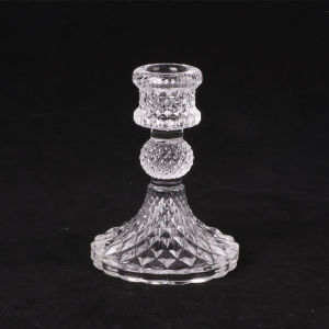 Candle holde kaca berlian emas/Tempat lilin berlian kaca