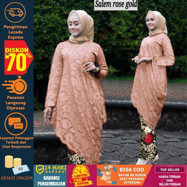 Moslem Wear setelan Baju Kebaya batik Pesta set brukat brokat bisa