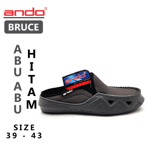 Sepatu Sandal Anak Remaja Laki Laki – Sepatu Sandal Pria Dewasa – ANDO – BRUCE – Size 39-43 – Slip On – Outdoor – Casual – Fashion Abu-Abu Hitam