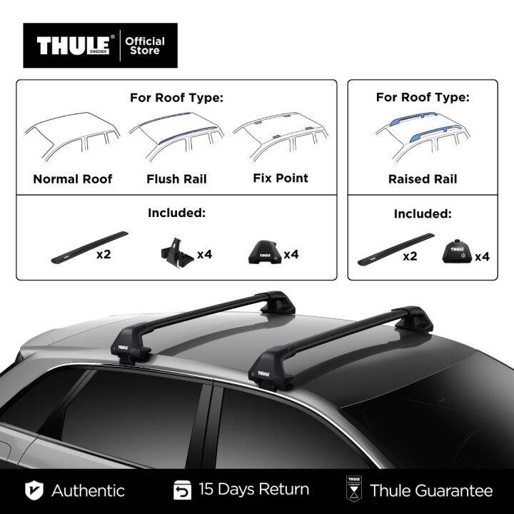 Thule WingBar Edge Evo Roof Rack complete set For Car with Normal