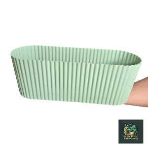 กระถางต้นไม้ ลายลูกฟูก พลาสติก กระถางราง 4นิ้ว