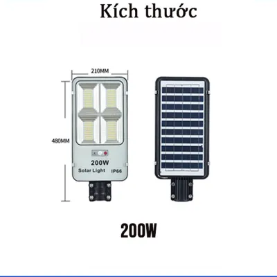 Đèn năng lượng mặt trời 200W 300W 600W 1000W LED siêu sáng tiết kiệm năng lượng tự động cảm biến có điều khiển từ xa IP66