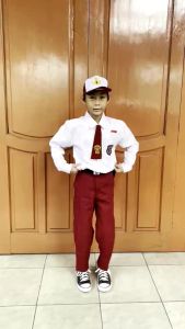 CELANA PANJANG WARNA MERAH SERAGAM SD/MI BAHAN KATUN DRILL SERBA TERMURAH
