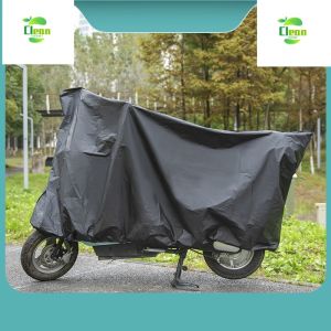 ( Clean Home )Electric car rain cover car coat car cover with elastic thickened cute cartoon rain cover battery car dust bike motorcycle sunscreen windshield waterproof sunscreen outdoor protect