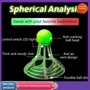 Graceful 1pc Glow-In-The-Dark Windproof Badminton Shuttlecock Ball Wind Resistance Training Accessoires Night Outdoor Supplies