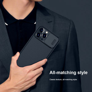 Nillkin Luxury Slide Cover Camera Protection Case for iPhone 13 Pro Max Mini iPhone 14 Soft TPU Edge PC Hard Back Cover CamShield Pro Phone Case