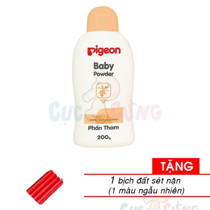 Phấn thơm Pigeon cho bé (100gr/200gr) Tặng 1 miếng đất sáp màu ngẫu ...