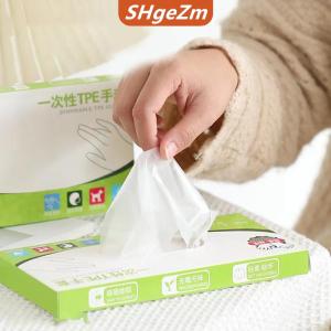 [COD] SHgeZm 60 cái hộp Cao Su Miễn Phí Găng Tay TPE Găng Tay Dùng Một Lần Trong Suốt Không Trượt Axit Làm Việc An Toàn Thực Phẩm Cấp Hộ Gia Đình Làm Sạch Găng Tay