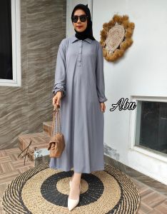 Midi Dress Knit RIB Premium Halus Dress Wanita Kekinian Viral Termurah | Midi Gamis Crinkle Airflow Terbaru