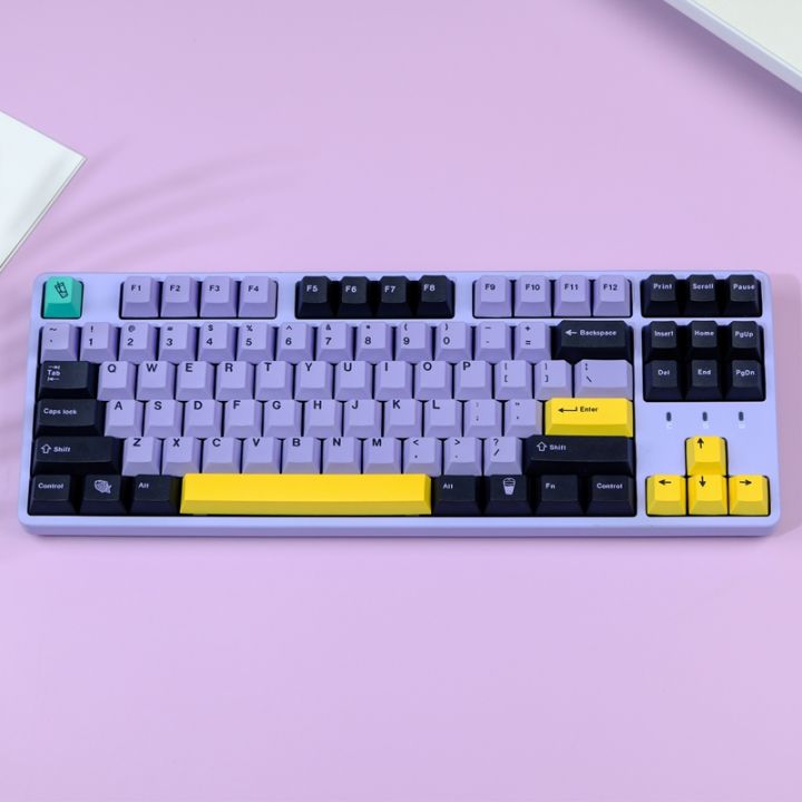[Keycap only】Gmk Taro Keycap hoa oải hương tím Key Cap 129 Phím Cherry Hồ Sơ PBT Năm Mặt Thăng Hoa Keycaps Cho công tắc Cherry MX Trò Chơi Bàn Phím Cơ Keychron/Rk61/Gk61/Anne Pro 2
