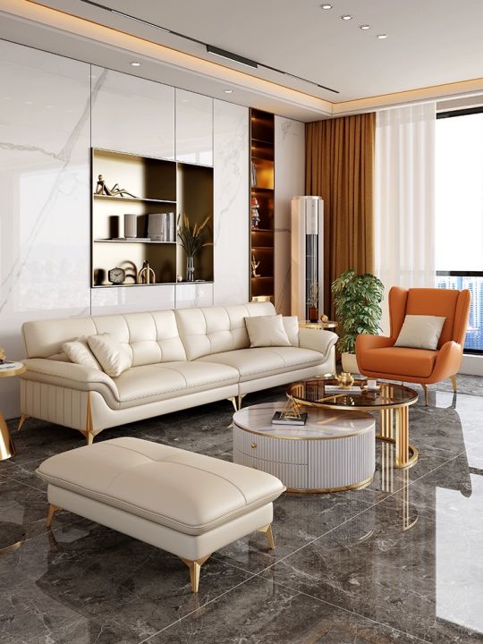 Stunning Living Room Minimalist Leather Furniture image