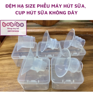 Đệm giảm size hạ Size Phễu hút sữa Cup hút sữa không dây size 13-15-17-19-21-24mm chất liệu Silicon an toàn cho bé