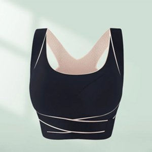 [Veimia] Front Side Buckle Sports Bra M-3XL Plus Size Sports Bra Plain Full Cup Ultra Thin Seamless Underwear