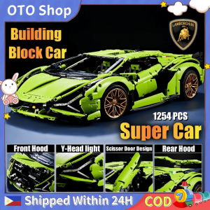 OTO Small Plastic LEGO Building Block Lamborghini Super Racing Car MOC DIY Creative Educational Toy For Kids Adults Gift Sets