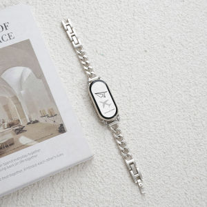Fashionable Metal Strap for Xiaomi Mi Band 10 9 8 7 6 5 4 3 Strap Bracelet for Xiaomi Smart Band 10 9 8 7 6 5 4 3 Stainless Steel Metal Strap Watch Strap Replacement Bracelet