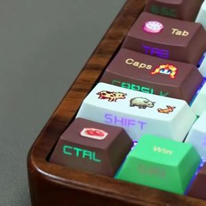 74-Key PBT 5-Side Dye-Sub Side-Translucent Keycap Set Floral Anime-Inspired 6 Colours for 61/68 Keyboard