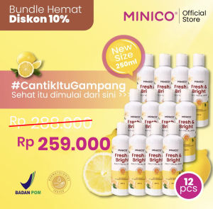 Paket Reseller Grosir MINICO Fresh & Bright Daily Facial Wash 12 pcs Harga Grosir Sabun Cuci Muka / Face Wash Kulit Kusam Kulit Kering Kulit Berminyak