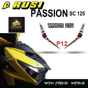RUSI PASSION SC 125 WINKER EYE STICKER/ TRANSPARENT/ MACHINE CUT/ TRANSLUCENT VINYL LAMINATED MATERIAL/NO FADED/WATER PROOF