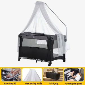 Baby Crib Nursery Portable Folding Crib For Baby with Free Mosquito Net and Diaper Changing Table Baby Crib Complete Set Baby Needs Things Set