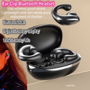 Wireless Ear Clip Bone Conduction Headphones Headset Clip On Open Ear Earbuds Bone Conduction Earbuds Head Set Workout Cycling Running Work Headphones Bone Conducting Induction Earphones