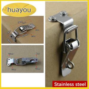 huayou Stainless Steel Spring Loaded Draw Toggle Latch Clamp Clip Hasp Latch Catch Clasp 90 Degrees Duck-mouth Buckle Hook Lock