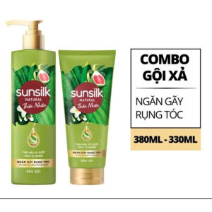 Combo Gội xả Sunsilk Thiên Nhiên Ngăn Gãy Rụng Tóc Đến 98% và Dưỡng Phục Hồi Chuyên Sâu Từ Gốc 380ml + 330ml