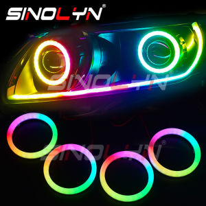 Sinolyn Angel Eyes RGB Revolving Dynamic Cotton Sequential Flowing Bluetooth -compatible Wireless Control LED Rings 80/90/95mm