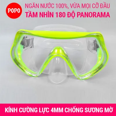 Mặt nạ lặn 1526 mắt KÍNH CƯỜNG LỰC góc nhìn 180 độ an toàn chống va đạp POPO Collection