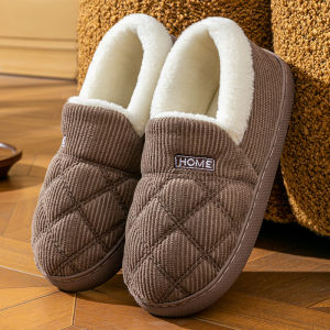 [Free Shipping] WomenS Cotton Slippers For Home Use Indoor CoupleS Thick-Soled Cotton Shoes Postpartum Shoes Plush Slippers For Home Use In Autumn And Winter