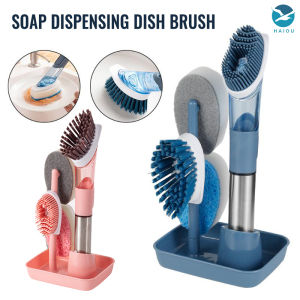 Hydraulic Pot Brush Household Long Handle Brush Pot Dish Washing Brush Pot Brush Artifact Kitchen Supplies Oil Brush