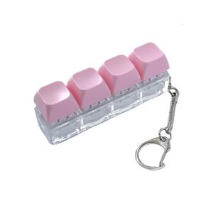 4 Key Clickers Keychain Stress Relief Toy For Adults Small Keyboard Toy For Anxiety And Entertainmen